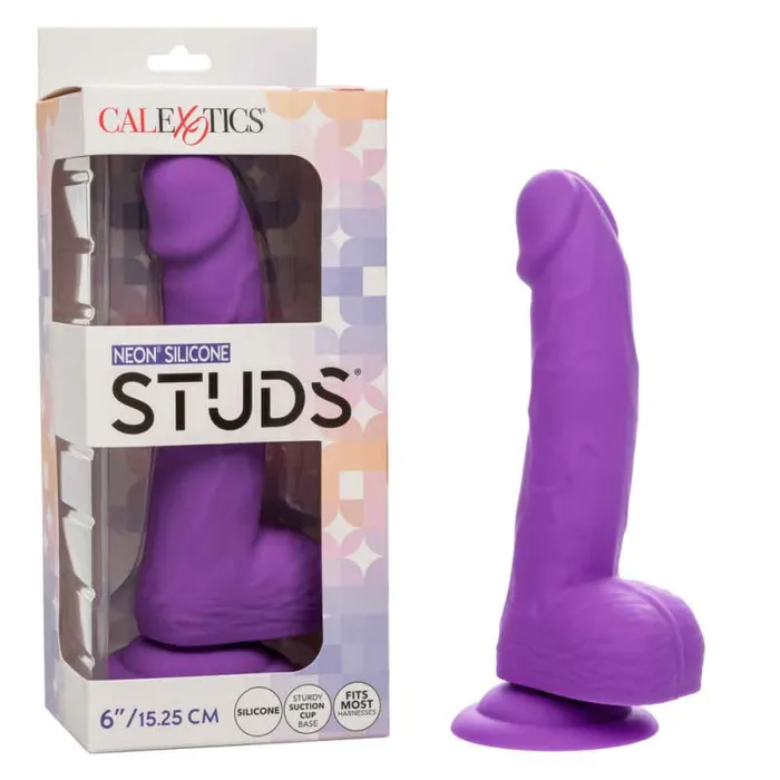 Calexotics Anal | Neon Silicone Studs 6 Inch - Purple