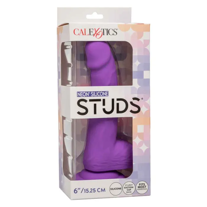 Calexotics Anal | Neon Silicone Studs 6 Inch - Purple