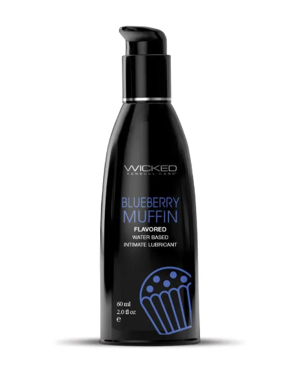 Lubricants Wicked Sensual Care Aqua Blueberry Muffin Flavored Water Based Intimate Lubricant 2 Fl Oz