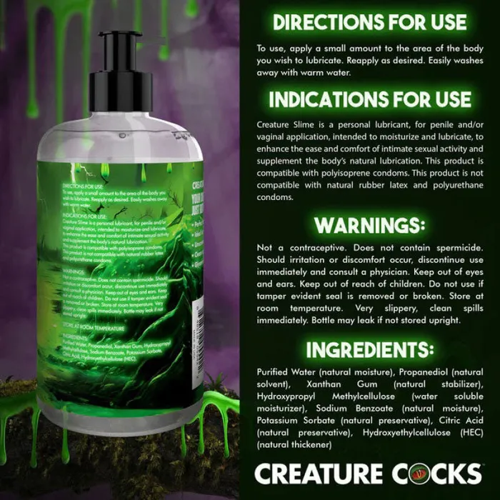 Xr Brands Creature Cocks Lubricants | Creature Slime Water Based Lubricant 16oz Xr Brands Creature Cocks Lubricants | Creature Slime Water Based Lubricant 16oz