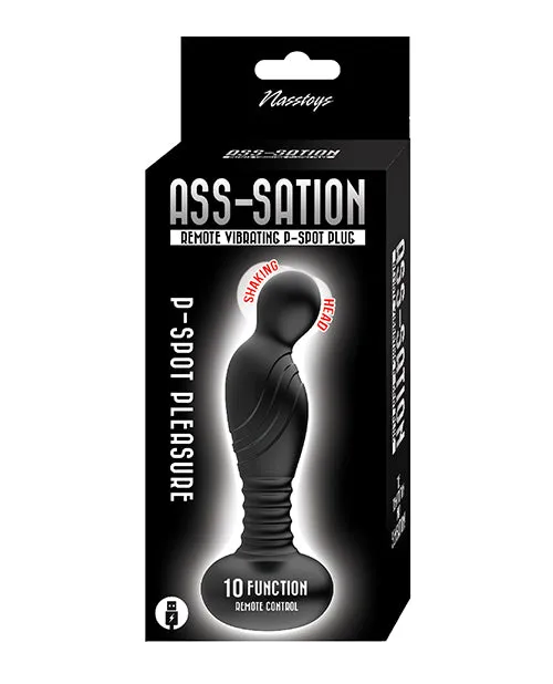 Asssation Remote Vibrating P Spot Plug Black Nasstoys Anal