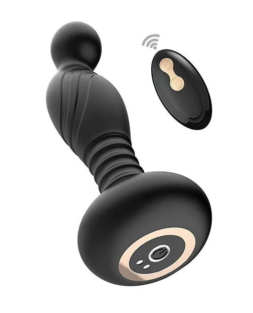 Asssation Remote Vibrating P Spot Plug Black Nasstoys Anal