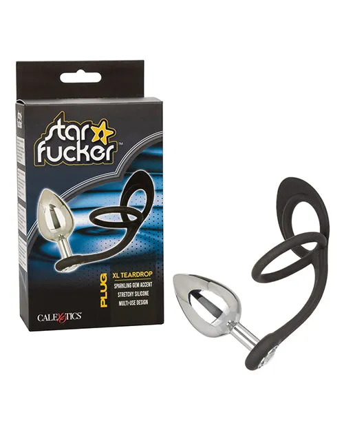California Exotic Novelties Anal Star Fucker XL Teardrop Gem Plug wSilicone Enhancer Black California Exotic Novelties Anal Star Fucker XL Teardrop Gem Plug wSilicone Enhancer Black