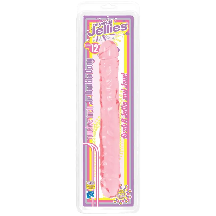 Doc Johnson Crystal Jellies Double Dong Jr Pink 12 Inch Doc Johnson Dildos