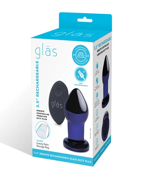 Electric Eel INC Anal Glas 35 Rechargeable Vibrating Butt Plug Blue