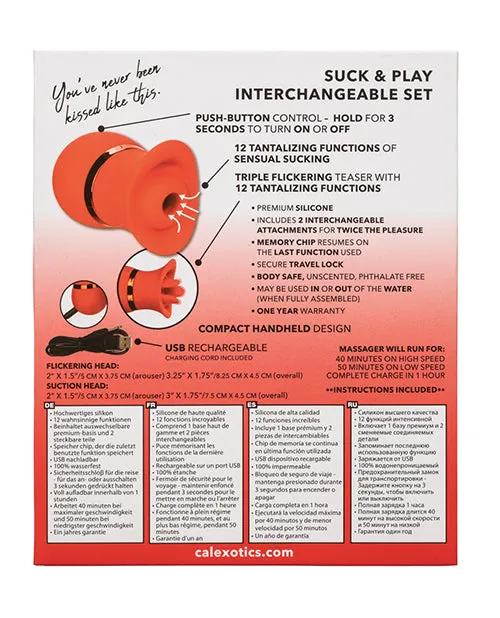 French Kiss Suck Play Interchangeable Set Red California Exotic Novelties Anal