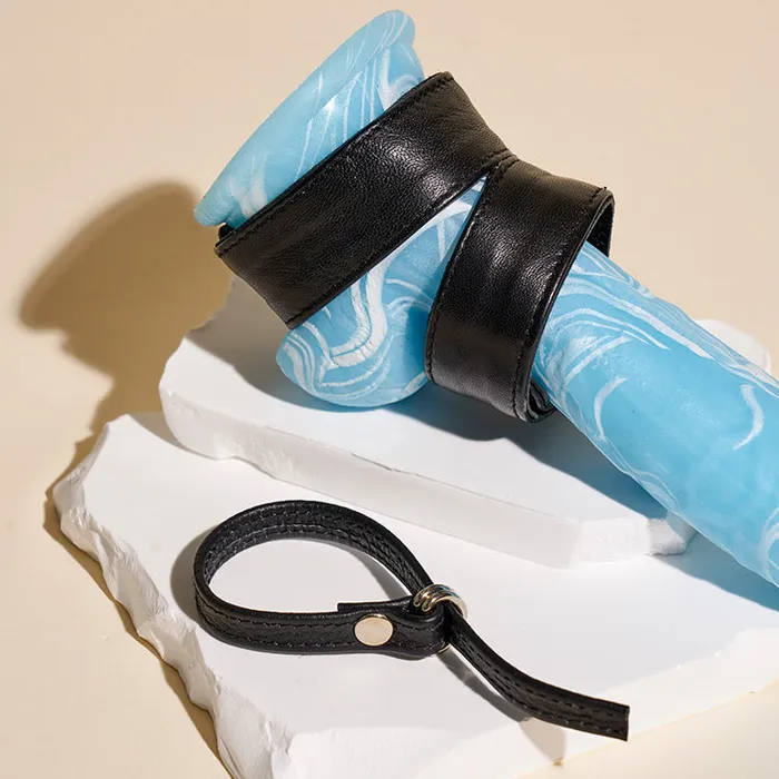 Rouge Rouge Leather Double DRing Cock Strap Couples