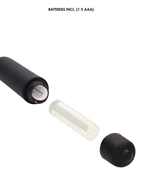 Shots America LLC Anal Shots Ouch Urethral Sounding Silicone Vibrating Bullet Plug wBeaded Tip Black