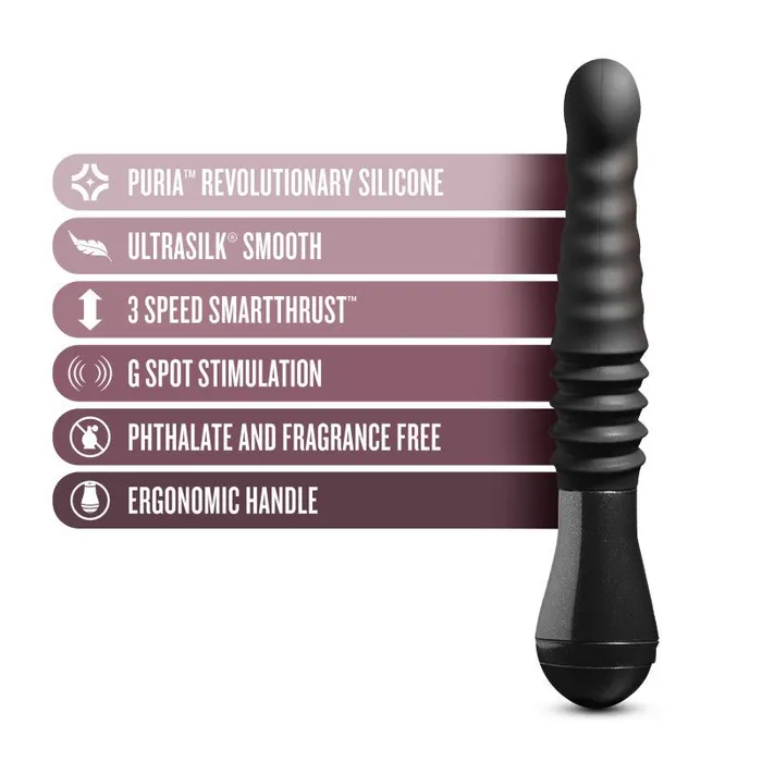 Temptasia Lazarus Thrusting Dildo Black 254 cm USB Rechargeable Blush Novelties Anal
