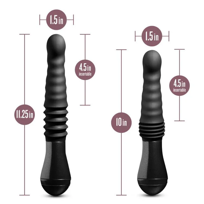 Temptasia Lazarus Thrusting Dildo Black 254 cm USB Rechargeable Blush Novelties Anal