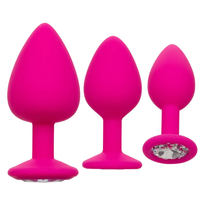 California Exotic Novelties Anal Cheeky Gems 3pc Anal Plug Set in Pink