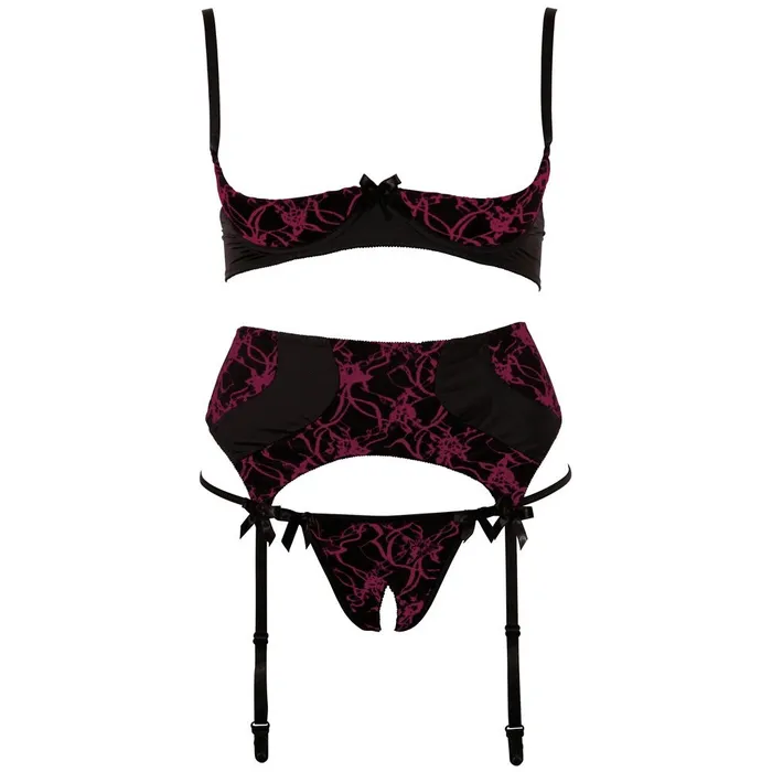 Cottelli Lingerie Anal Cottelli Cupless And Crotchless Bra Set