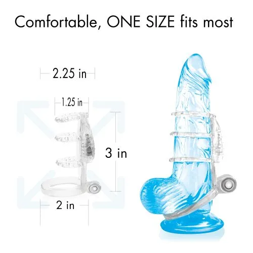 Male Sex Toys Doctor Love Doctor Love Zinger Dual Vibrating Sleeve Clear
