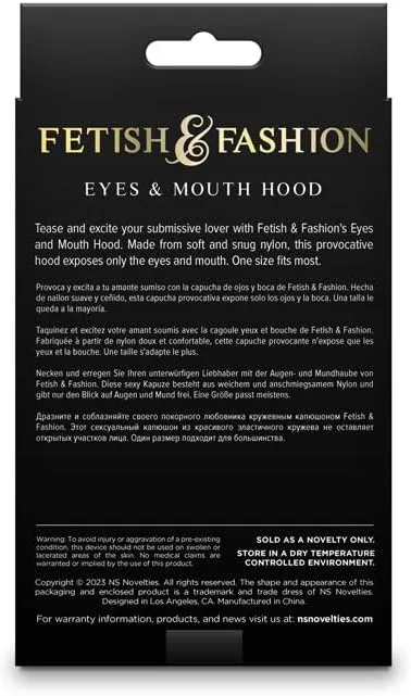 NS Novelties Anal Fetish And Fashion Eyes Hood Black