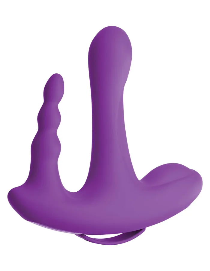 Pipedream Vibrators Threesome Rock n Ride Silicone Vibrator Purple