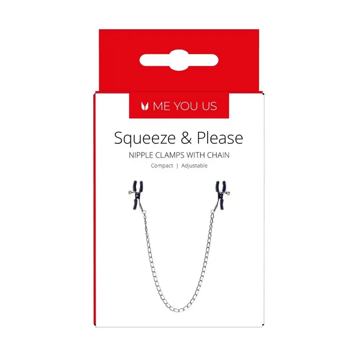 Squeeze And Please Nipple Clamps With Chain Me You Us Male Sex Toys Squeeze And Please Nipple Clamps With Chain Me You Us Male Sex Toys
