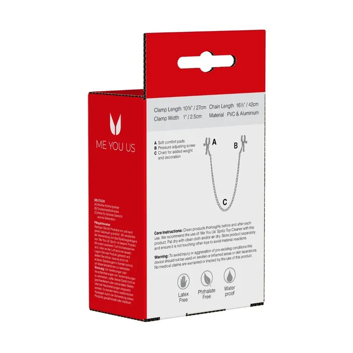 Squeeze And Please Nipple Clamps With Chain Me You Us Male Sex Toys Squeeze And Please Nipple Clamps With Chain Me You Us Male Sex Toys