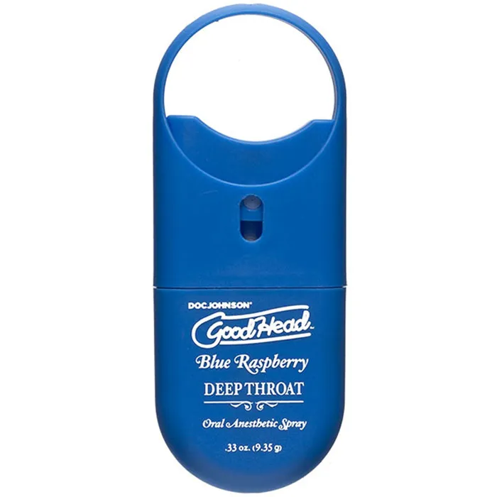 Vibrators Doc Johnson Goodhead Deep Throat Spray toGo Blue Raspberry 33 Oz