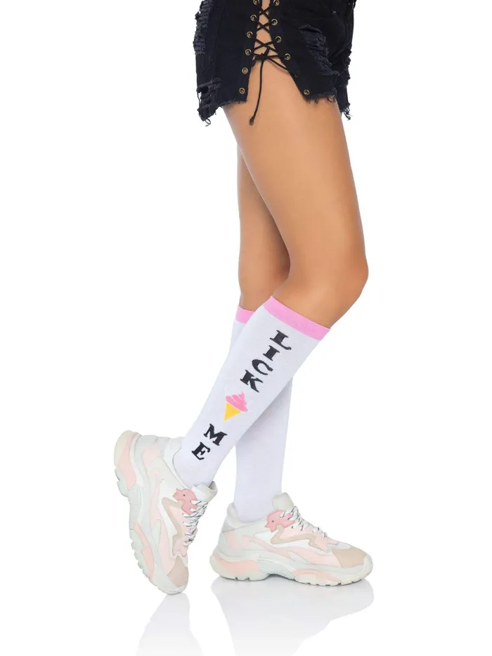 Vibrators Leg Avenue Lick Me Knee Socks