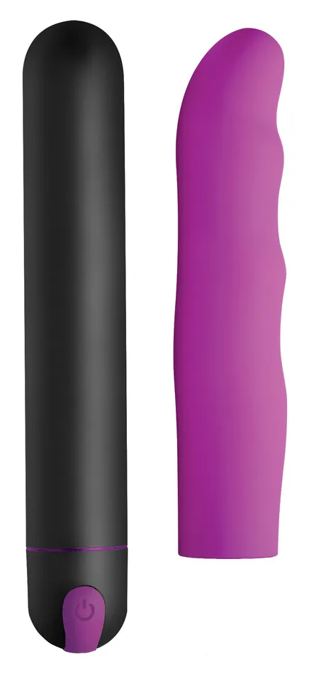XR Brands Bang Vibrators Xl Bullet and Wavy Sleeve Purple